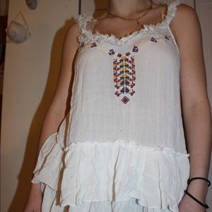 White Flowy Tank Top